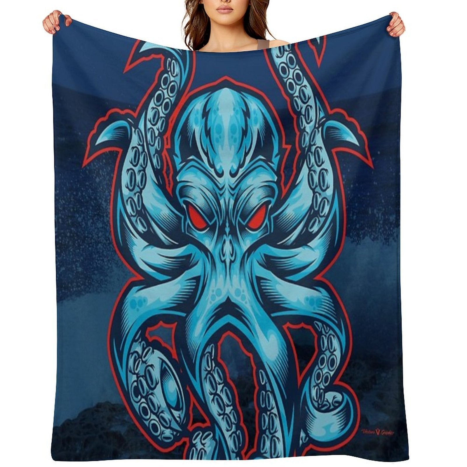 The Kraken Compact Throw Blanket