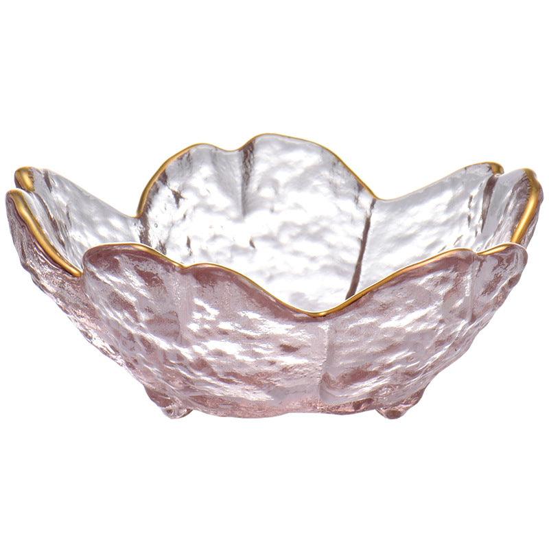 Japanese Hammer Pattern Sakura Phnom Penh Glass Plate 3-Piece or 6-Piece