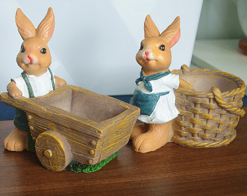 Succulent plant small flower pot rabbit flower pot resin ornament