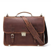 14 Inch Laptop Leather Men's Business Briefcase - Brown