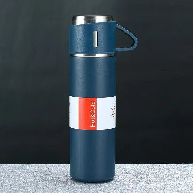 A cup of three-lid thermos cup portable fashion gift box set stainless steel cup