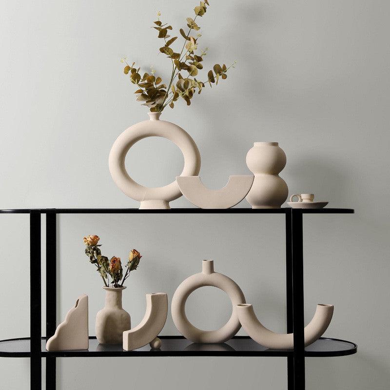 Modern Minimalist Ceramic Vase Flower Ornaments