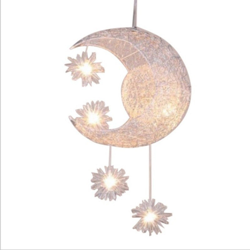 Aluminum Wire Star Moon Chandelier Restaurant Bar Bedroom Warm Lighting Simple Children'S Room Lamps Decorbites