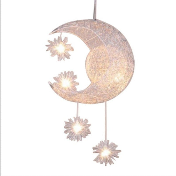 Aluminum Wire Star Moon Chandelier Restaurant Bar Bedroom Warm Lighting Simple Children'S Room Lamps Decorbites