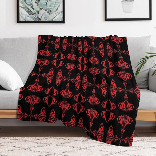 Vintage Abstract Design on Black Background Premium Throw Blanket