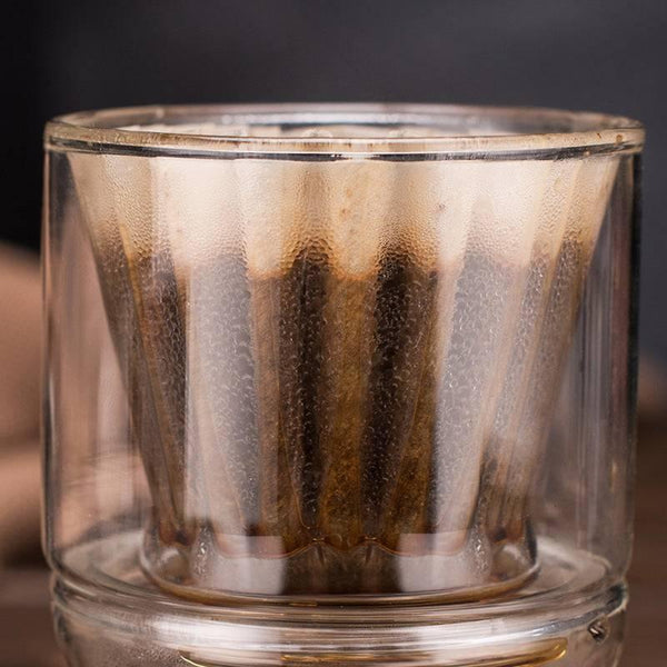 Double Glass Cake Type Coffee Pot Creation