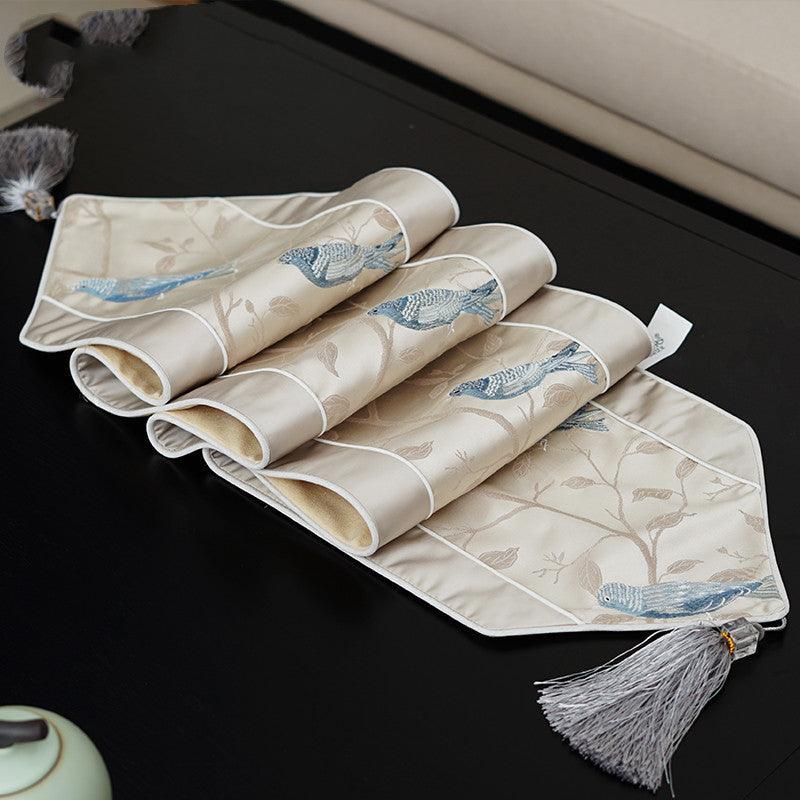 Elegant Chinese-Style Cotton Table Runner