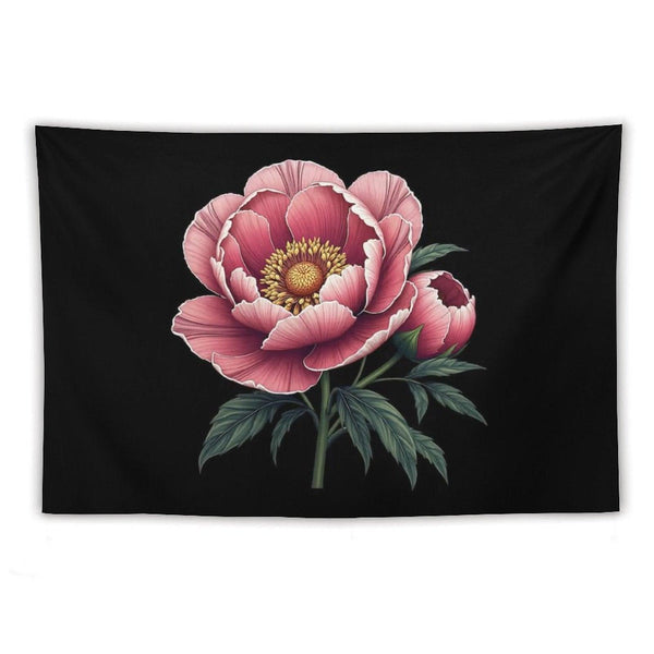 Elegant Peony Flower Graphic Tapestry