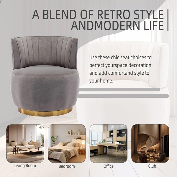360 Degree Swivel Cuddle Barrel Accent Sofa Chairs