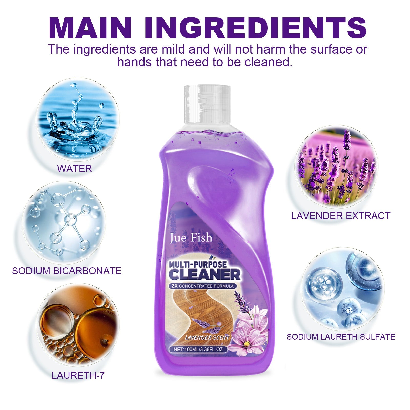 Multi-Purpose Floor Cleaner Household Kitchen Bathroom Floor Soot And Scale Multi-Functional Cleaning