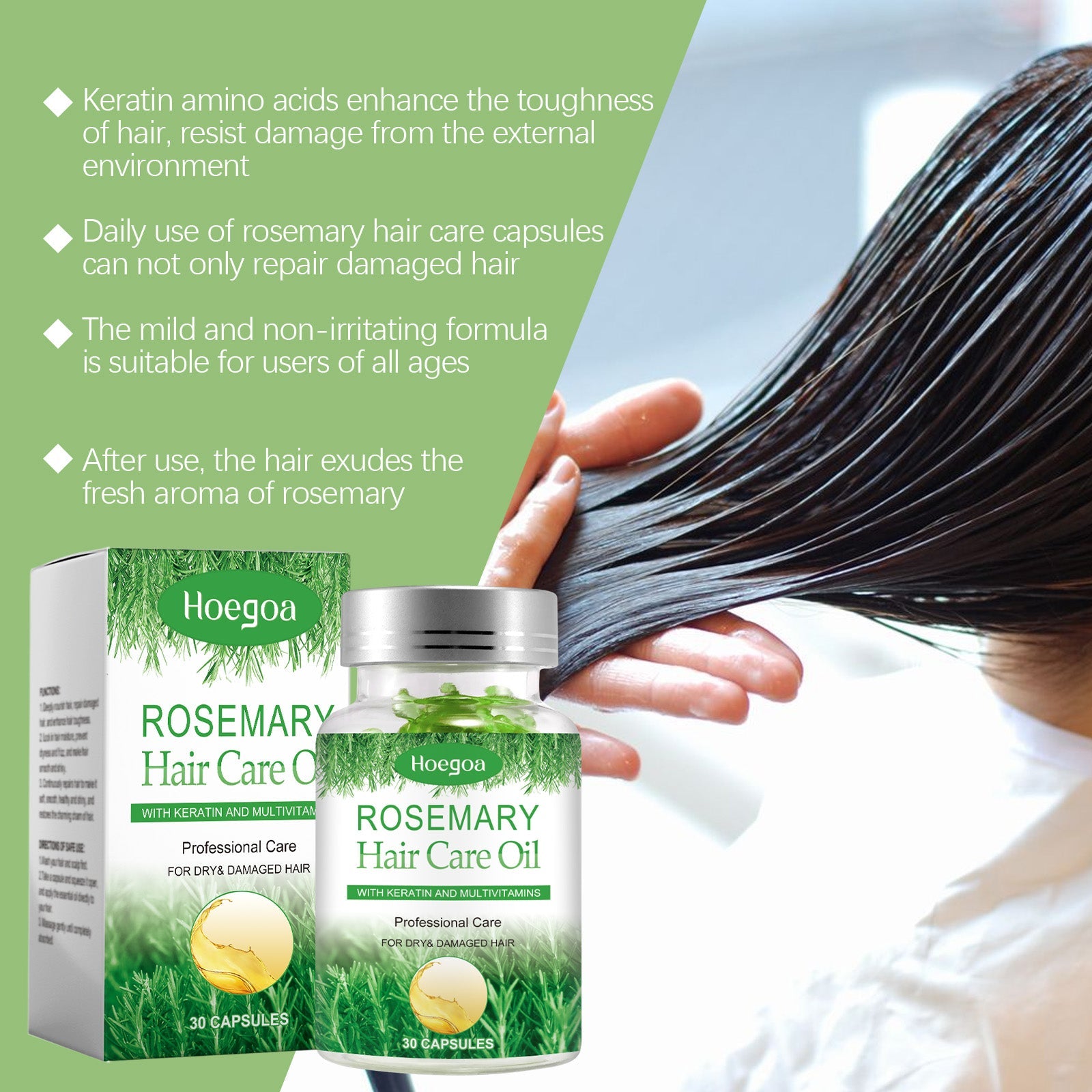 Rosemary Hair Care Capsules Nourishing Hair Care Capsules Soothing And Repairing Frizzy Rosemary Capsules