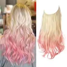 One-piece women's hair extension piece with abundant hair volume U-shaped fishing line invisible and natural long curly hair