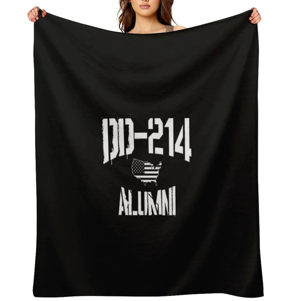 DD-214 Alumni Veteran Appreciation Gift US Flag Throw Blanket