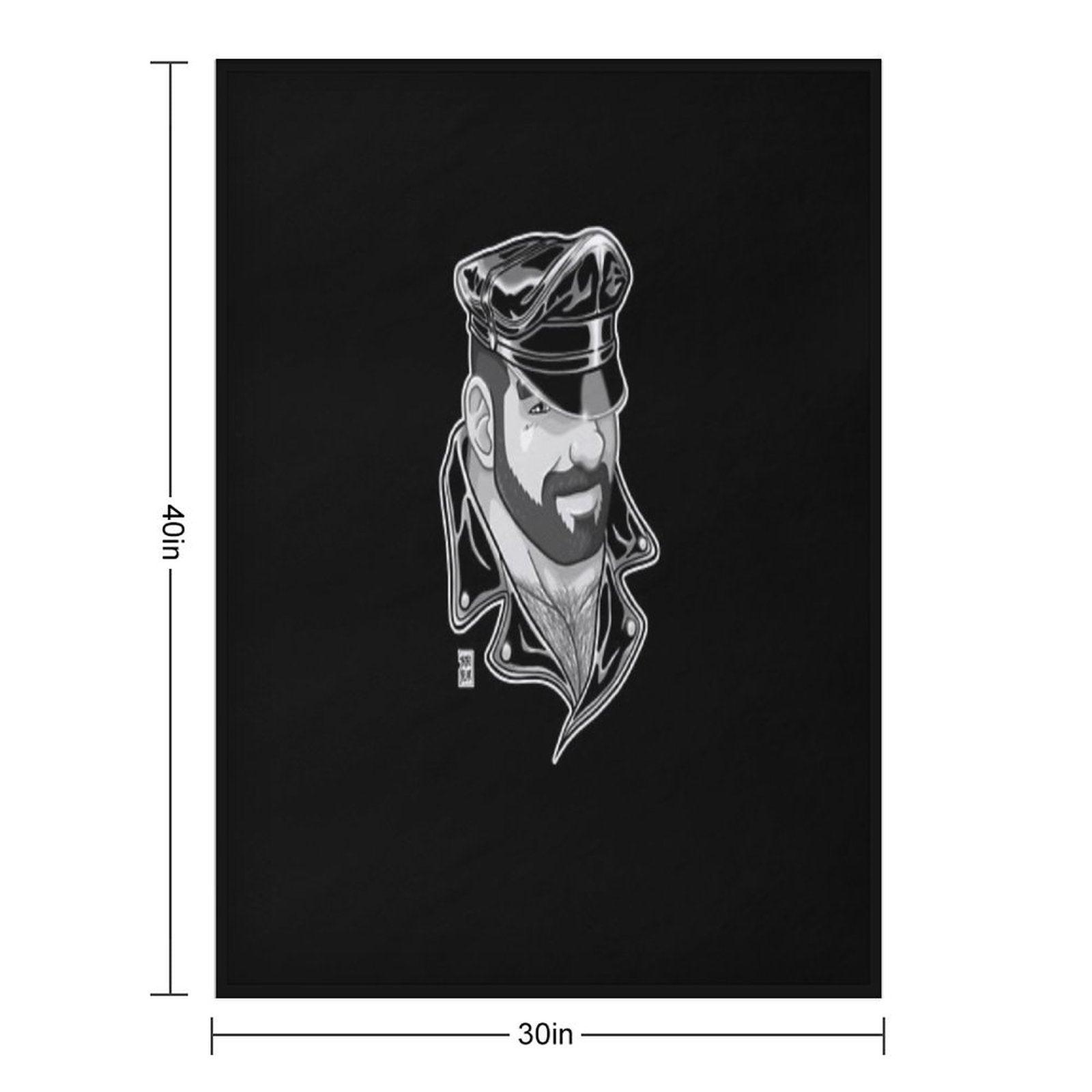 ADAM LIKES LEATHER - BLACK AND WHITE Throw Blanket