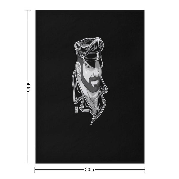ADAM LIKES LEATHER - BLACK AND WHITE Throw Blanket