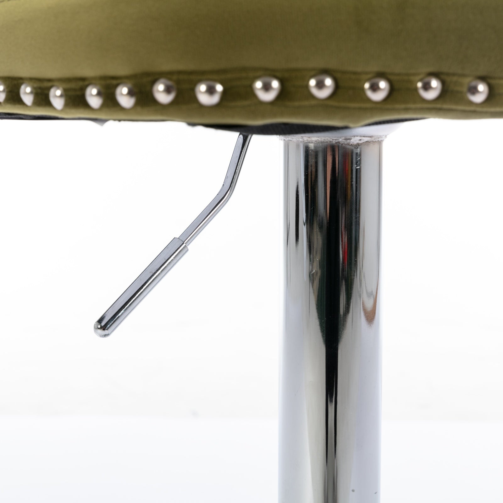 Modern Velvet Swivel Barstools with Adjustable Seat Height and Chrome Base
