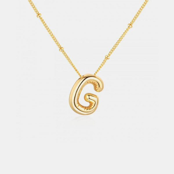Gold Initial Letter Pendant Necklace - Gifts for You 'n Me