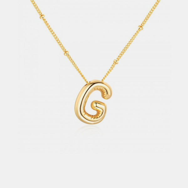 Gold Initial Letter Pendant Necklace