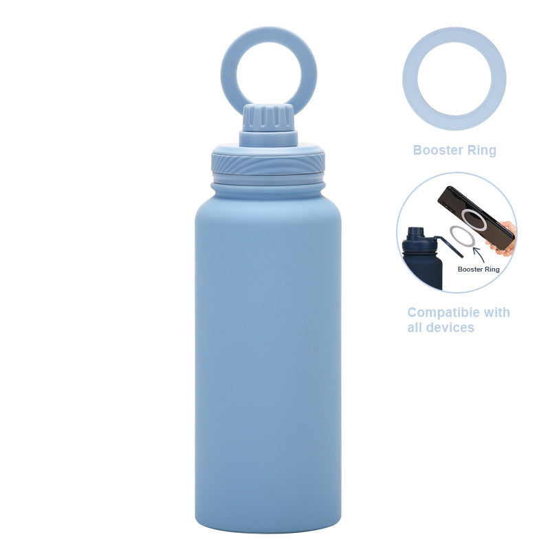 Magnetic Phone Holder Outdoor Large Capacity 1L Wide-Mouth Insulated Stainless Steel Sports Water Bottle