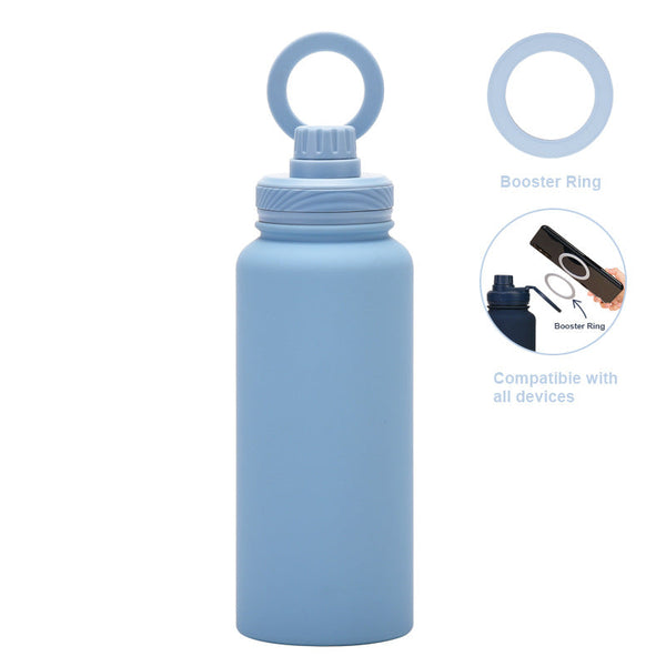 Magnetic Phone Holder Outdoor Large Capacity 1L Wide-Mouth Insulated Stainless Steel Sports Water Bottle