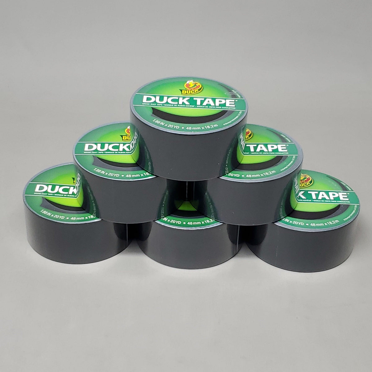 SHURTAPE DUCK TAPE 6 Rolls of Black Duct Tape 1.88