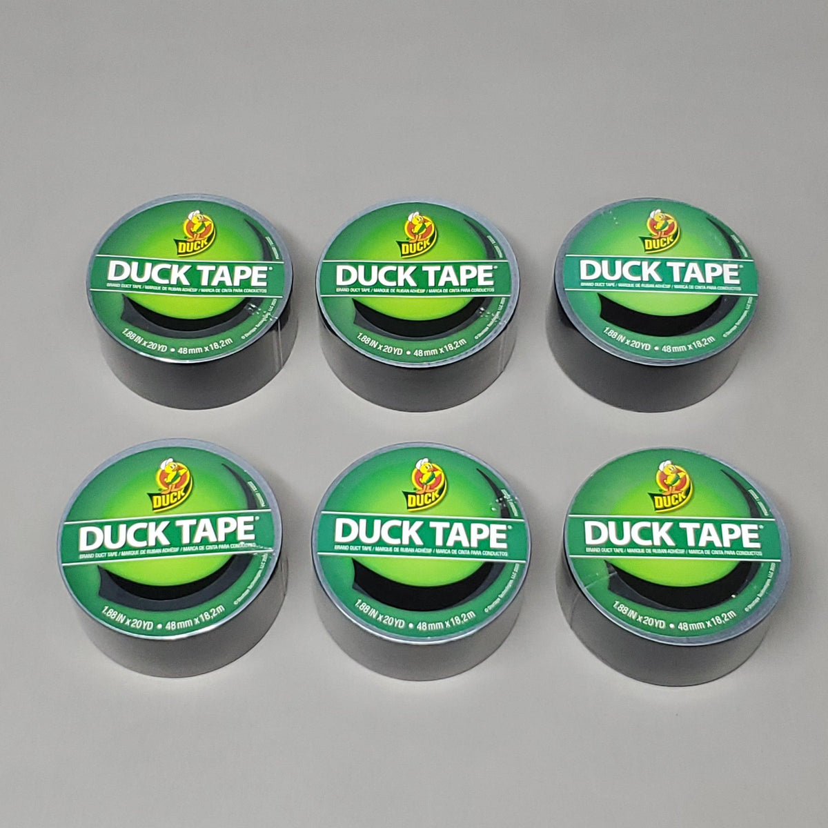 SHURTAPE DUCK TAPE 6 Rolls of Black Duct Tape 1.88