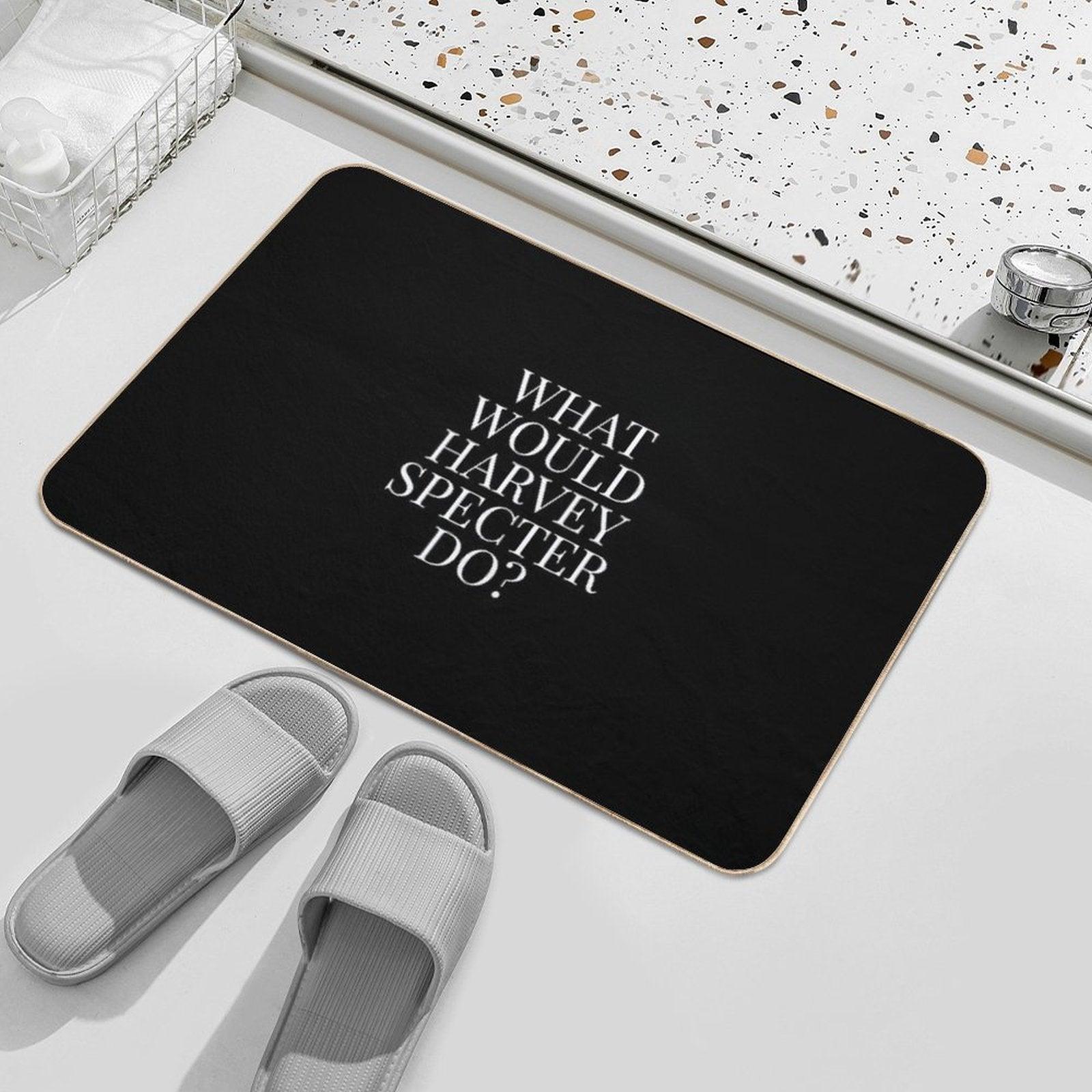 What Would Harvey Specter Do V2 (Black) Bath Mat