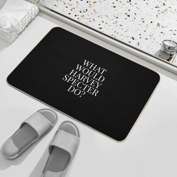 What Would Harvey Specter Do V2 (Black) Bath Mat