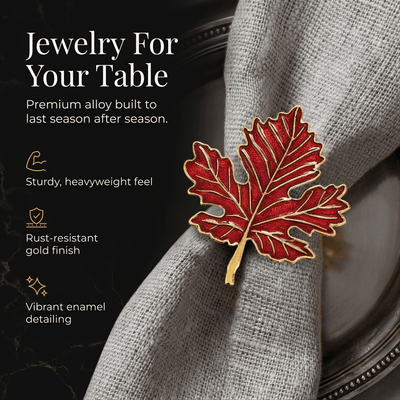 Gold Maple Leaf Napkin Rings – Golden Ember