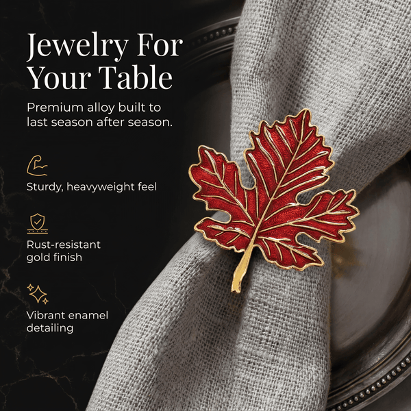 Gold Maple Leaf Napkin Rings – Golden Ember