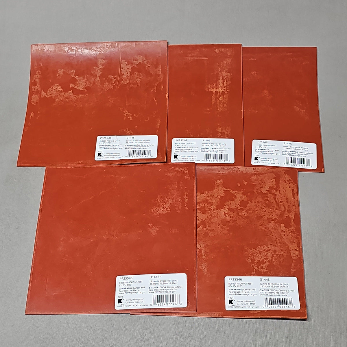 KEENEY Plumb Pak Rubber Packing Sheet 25-Pk 6 x 6 x 1/16