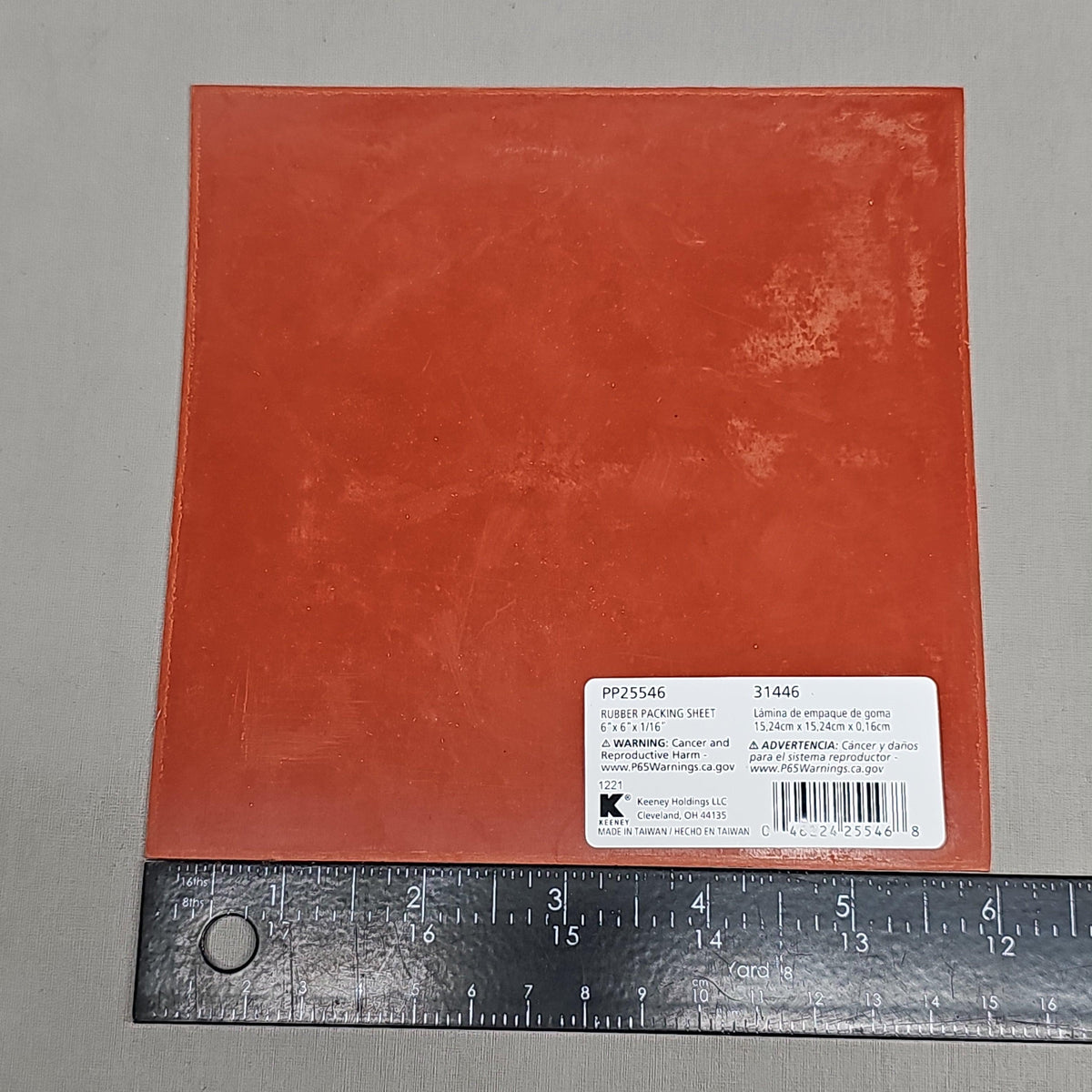 KEENEY Plumb Pak Rubber Packing Sheet 25-Pk 6 x 6 x 1/16