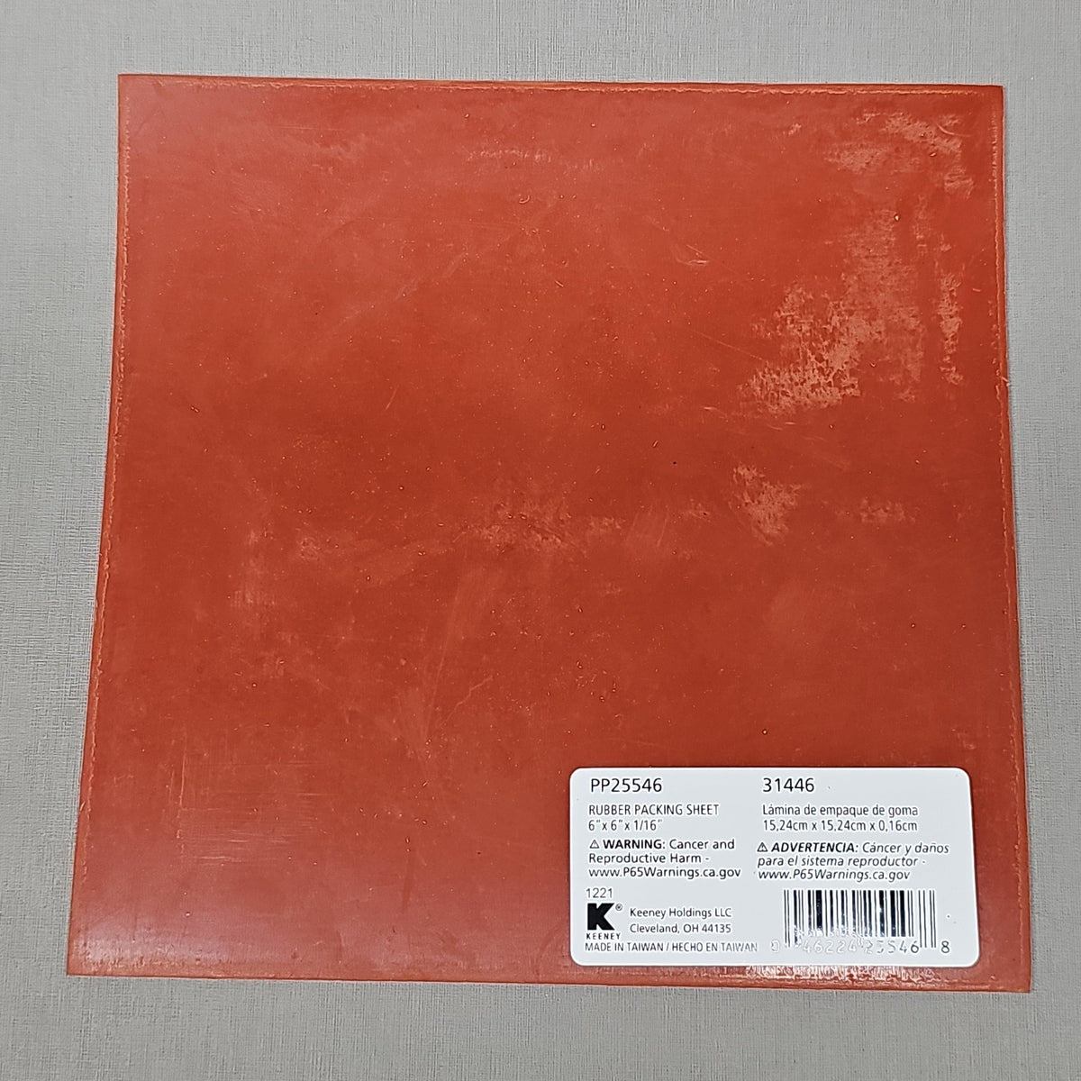 KEENEY Plumb Pak Rubber Packing Sheet 25-Pk 6 x 6 x 1/16