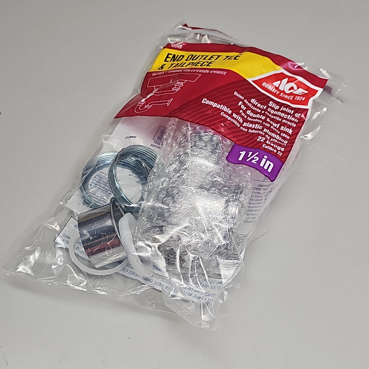 ACE End Outlet Tee & Tailpiece 5-PK 1.5