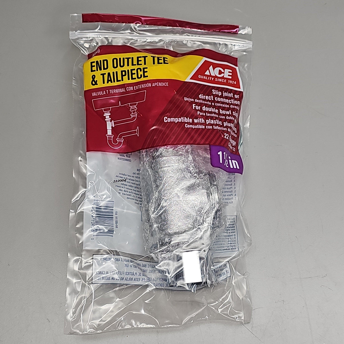 ACE End Outlet Tee & Tailpiece 5-PK 1.5