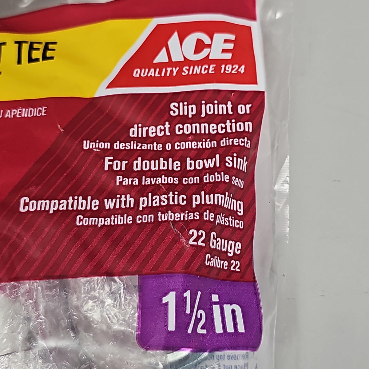 ACE End Outlet Tee & Tailpiece 5-PK 1.5