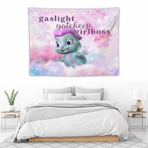 Bibble Beliefs -  Happiness Gaslight Gatekeep Girlboss Tapestry