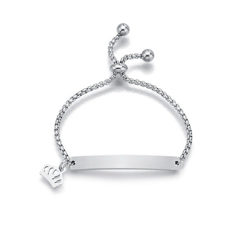 Stainless steel personalized engraved three color curved bracelet simple and personalized women's bracelet