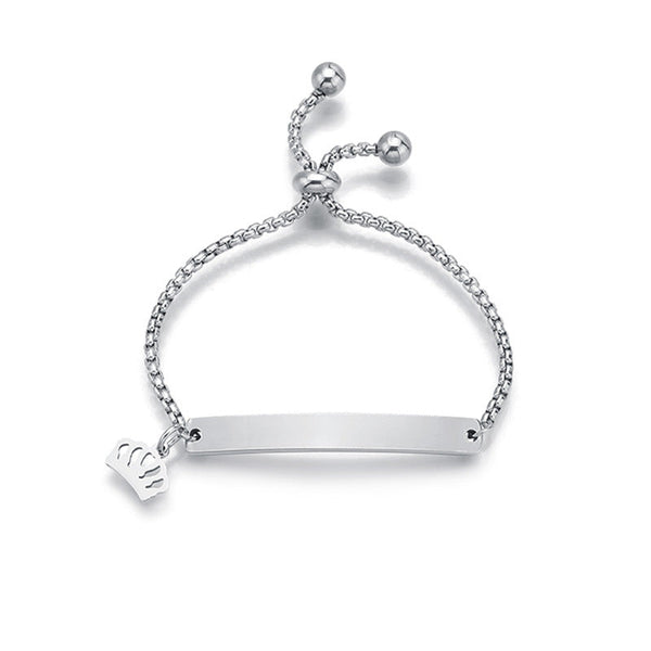 Stainless steel personalized engraved three color curved bracelet simple and personalized women's bracelet