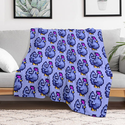 Blue Chicken Stardew Valley Plush Throw Blanket