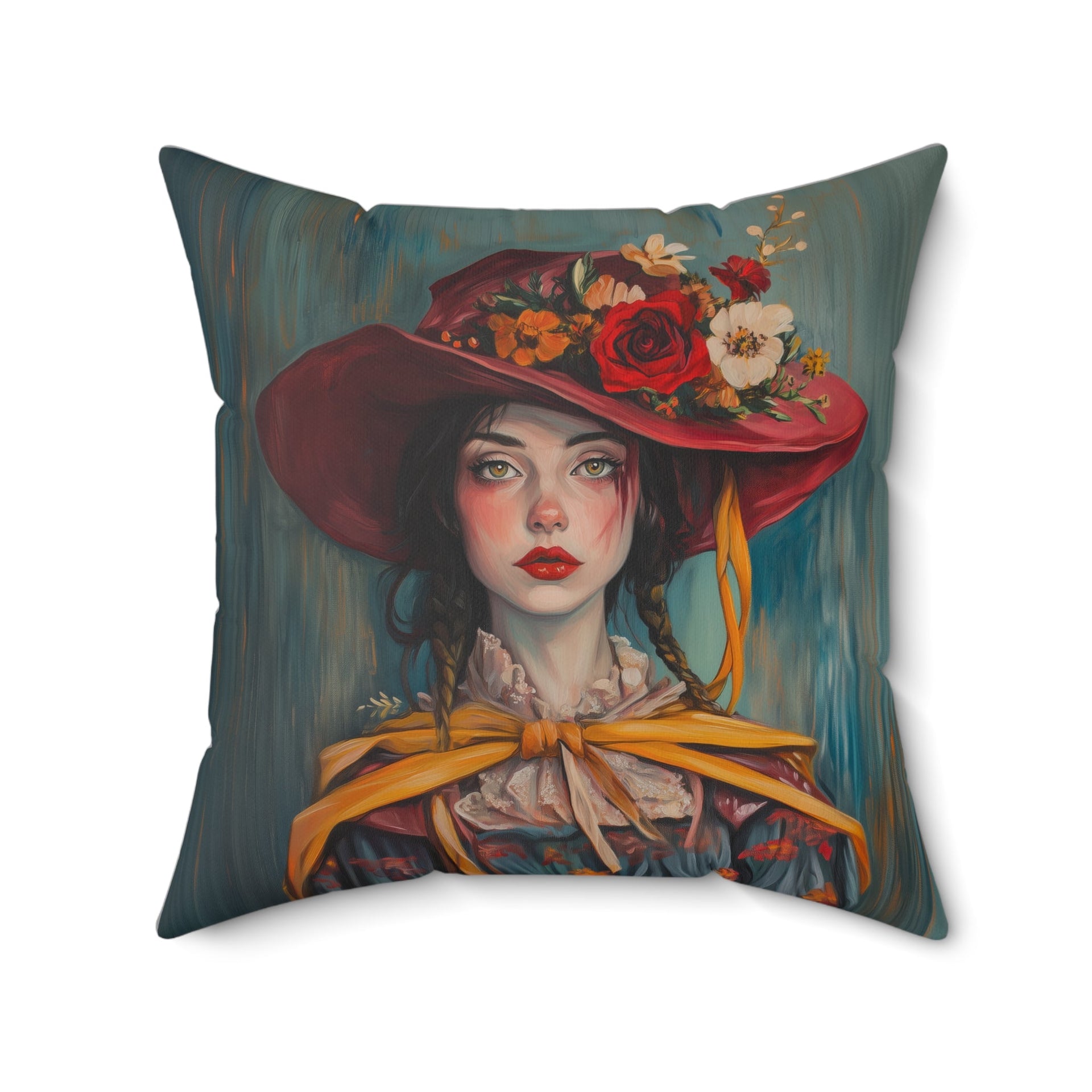 Microsuede Cushion / Autumn Fall Art / Woman - Morgan /