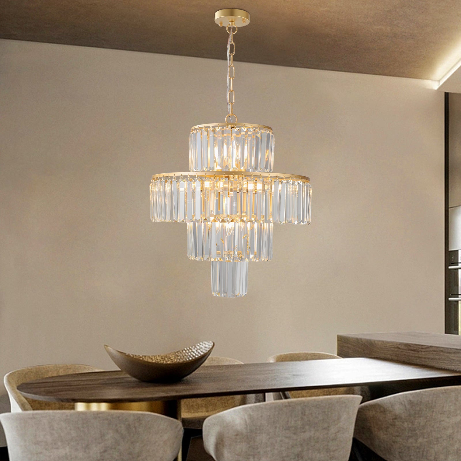Luxury Crystal Chandelier Modern Chandeliers Lights Fixture Hanging Pendant Light Fixture for Dining Room Bedroom Living Room