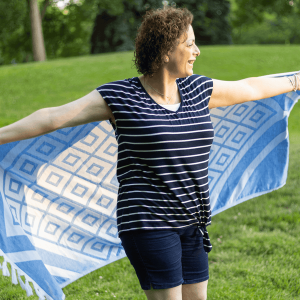 Turkish Towel | Body Towel | Blue + White