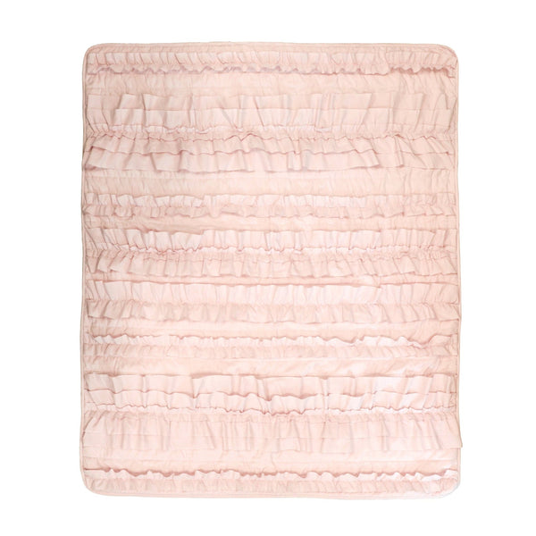Pink textured blanket on a white background