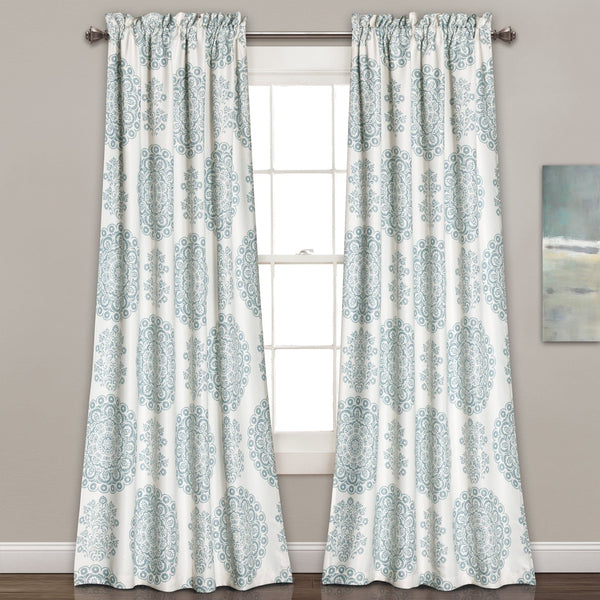 Evelyn Medallion Light Filtering Window Curtain Set