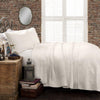 Pom Pom Stripe Quilt 3 Piece Set - King / White