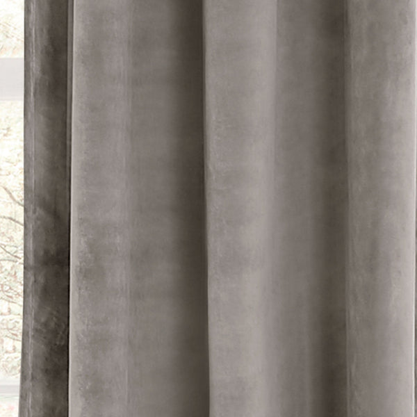 Prima Velvet Solid Grommet Light Filtering Window Curtain Panel Set