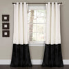 Prima Velvet Color Block Room Darkening Window Curtain Panel Set