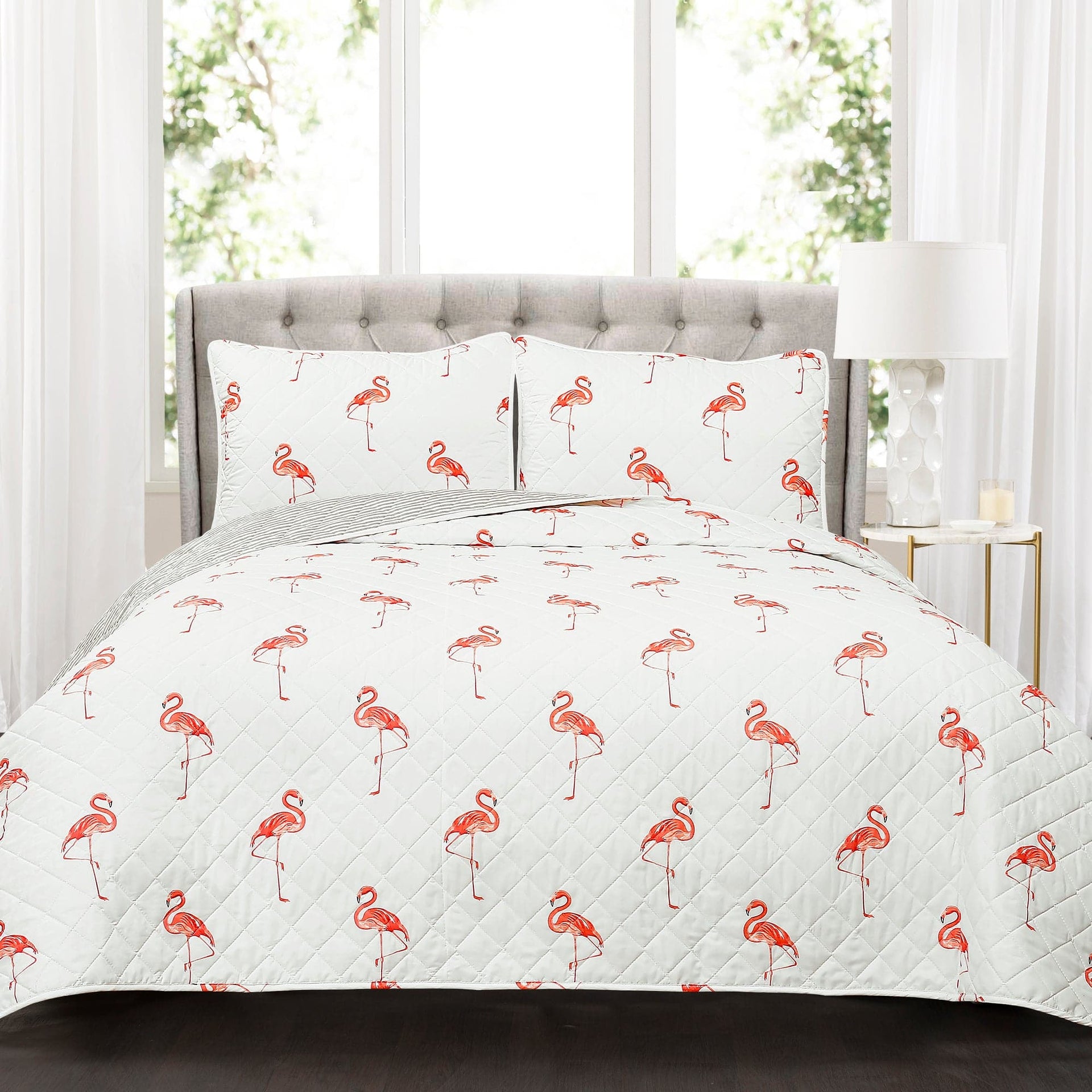 Kelly Flamingo Quilt 3 Piece Set