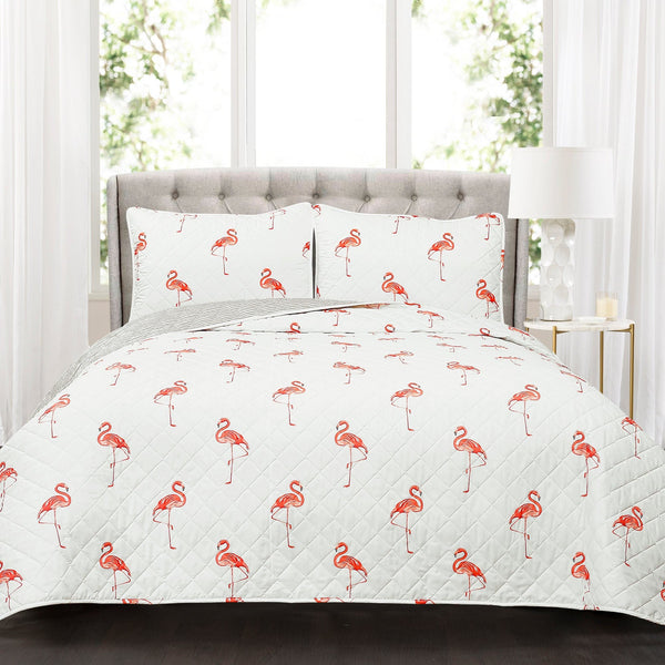 Kelly Flamingo Quilt 3 Piece Set